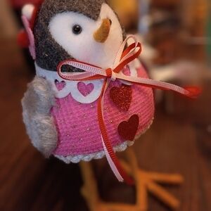 Cute Birdie Plush with Pink Heart Dress